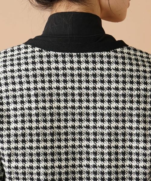 Leilian / レリアン テーラードジャケット | 千鳥格子柄ノーカラージャケット | 詳細9