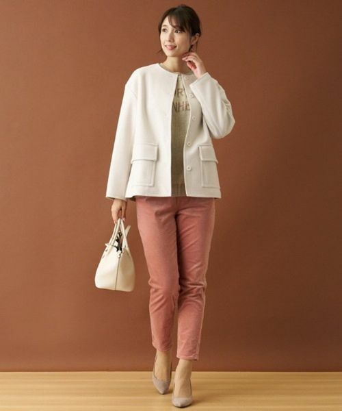 Leilian / レリアン テーラードジャケット | ボクシーノーカラージャケット | 詳細1