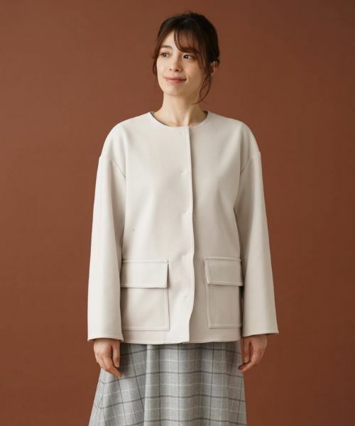 Leilian / レリアン テーラードジャケット | ボクシーノーカラージャケット | 詳細5