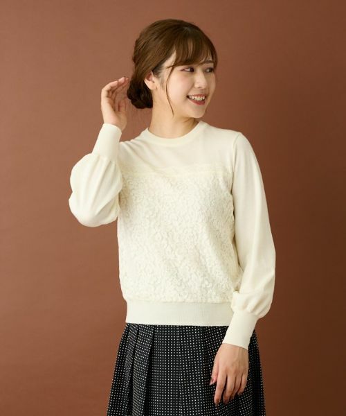 Leilian / レリアン ニット・セーター | レース切替ニットプルオーバー | 詳細1