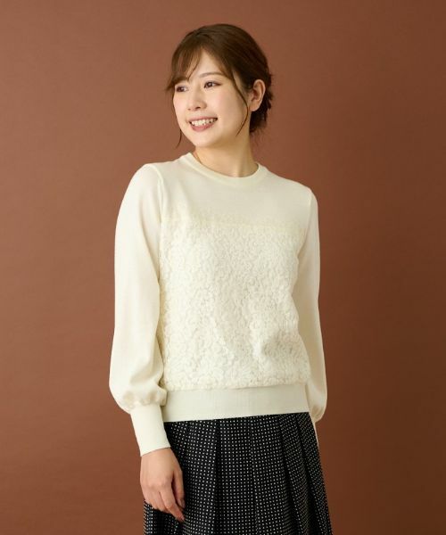 Leilian / レリアン ニット・セーター | レース切替ニットプルオーバー | 詳細11