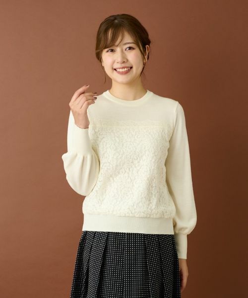 Leilian / レリアン ニット・セーター | レース切替ニットプルオーバー | 詳細13