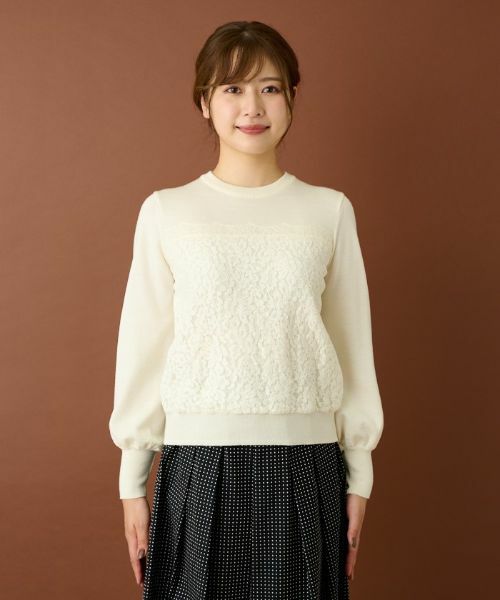 Leilian / レリアン ニット・セーター | レース切替ニットプルオーバー | 詳細4