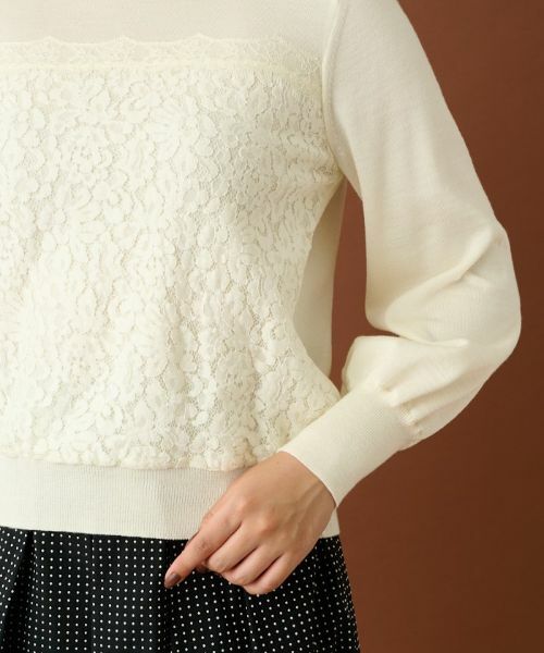 Leilian / レリアン ニット・セーター | レース切替ニットプルオーバー | 詳細9