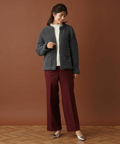Leilian / レリアン テーラードジャケット | ノーカラーニットジャケット【my perfect wardrobe】 | 詳細1