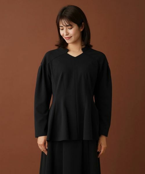 Leilian / レリアン シャツ・ブラウス | スタンドカラーペプラムブラウス【Leilian：EZUMI】 | 詳細4