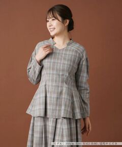 Leilian / レリアン シャツ・ブラウス | 【セットアップ対応商品】チェックペプラムブラウス【Leilian：EZUMI】