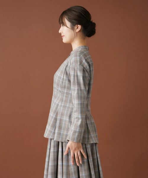 Leilian / レリアン シャツ・ブラウス | 【セットアップ対応商品】チェックペプラムブラウス【Leilian：EZUMI】 | 詳細5