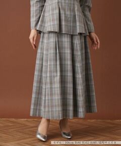 Leilian / レリアン ミニ・ひざ丈スカート | 【セットアップ対応商品】チェックロングフレアスカート【Leilian：EZUMI】