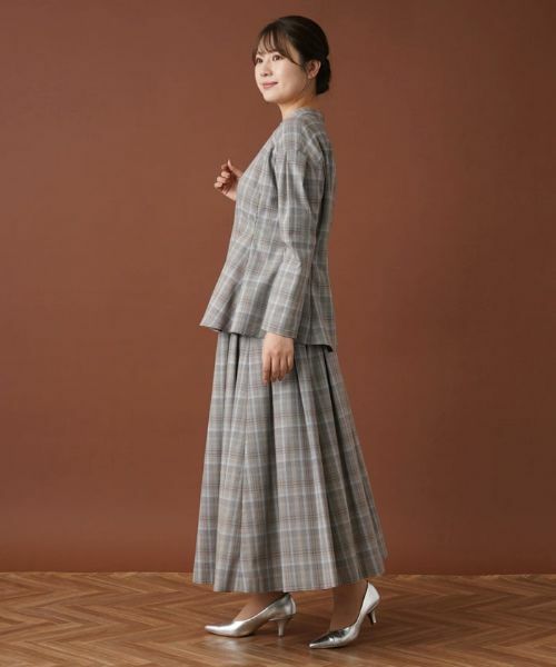 Leilian / レリアン ミニ・ひざ丈スカート | 【セットアップ対応商品】チェックロングフレアスカート【Leilian：EZUMI】 | 詳細2