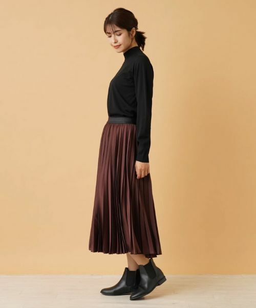 Leilian / レリアン ロング・マキシ丈スカート | サテンプリーツスカート | 詳細15
