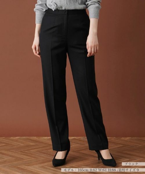 Leilian/レリアン センタープレスパンツ ブラック 9(M)