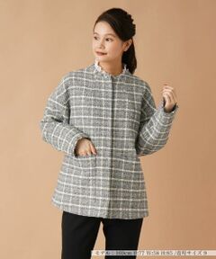 Leilian / レリアン テーラードジャケット | チェックノーカラージャケット【my perfect wardrobe】