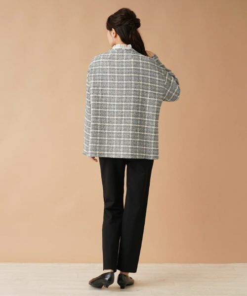 Leilian / レリアン テーラードジャケット | チェックノーカラージャケット【my perfect wardrobe】 | 詳細3