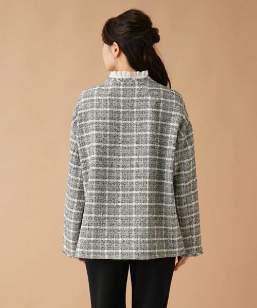 Leilian / レリアン テーラードジャケット | チェックノーカラージャケット【my perfect wardrobe】 | 詳細7