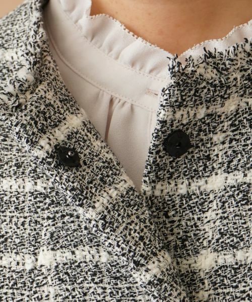 Leilian / レリアン テーラードジャケット | チェックノーカラージャケット【my perfect wardrobe】 | 詳細9