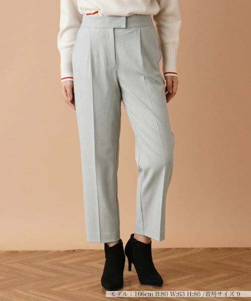 Leilian/レリアン クロップドタックパンツ【my perfect wardrobe】 グレー 11(L) Leilian/レリアン クロップドタックパンツ【my perfect wardrobe】 グレー 11(L)