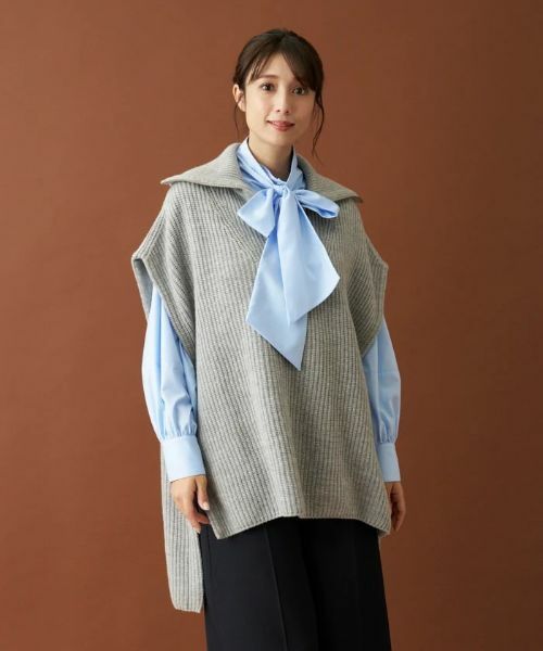 Leilian / レリアン テーラードジャケット | ハーフジップニットジレ【Leilian：EZUMI】 | 詳細1