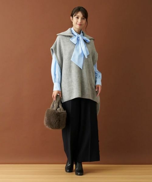 Leilian / レリアン テーラードジャケット | ハーフジップニットジレ【Leilian：EZUMI】 | 詳細4