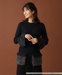 Leilian / レリアン ニット・セーター | 切替ベルスリーブリブニット【Leilian：EZUMI】