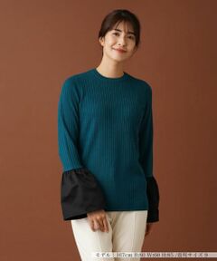 Leilian / レリアン ニット・セーター | 切替ベルスリーブリブニット【Leilian：EZUMI】