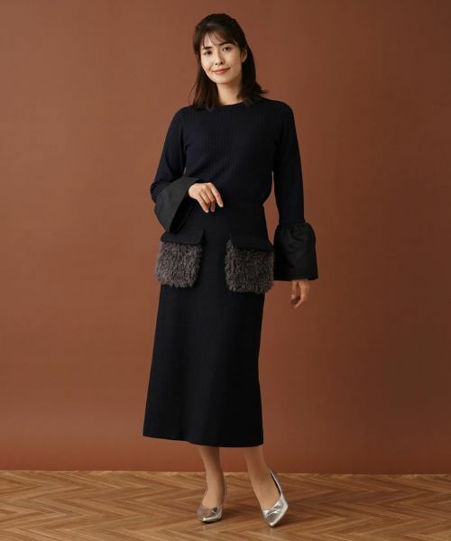 Leilian / レリアン ニット・セーター | 切替ベルスリーブリブニット【Leilian：EZUMI】 | 詳細1