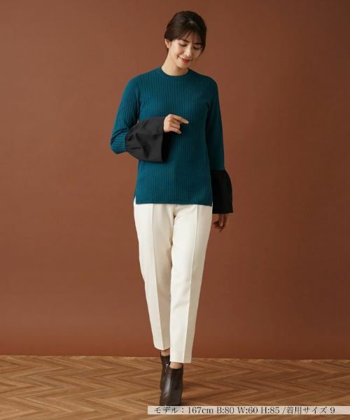 Leilian / レリアン ニット・セーター | 切替ベルスリーブリブニット【Leilian：EZUMI】 | 詳細4