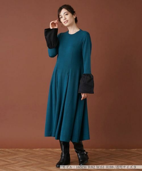 Leilian / レリアン ドレス | 【タウンエレガンス】ベルスリーブ切替フレアワンピース【Leilian:EZUMI】 | 詳細1