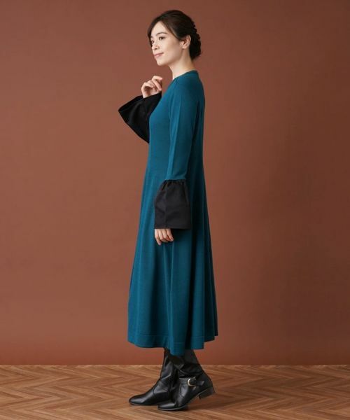 Leilian / レリアン ドレス | 【タウンエレガンス】ベルスリーブ切替フレアワンピース【Leilian:EZUMI】 | 詳細2