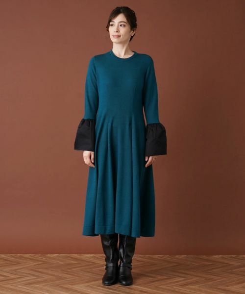 Leilian / レリアン ドレス | 【タウンエレガンス】ベルスリーブ切替フレアワンピース【Leilian:EZUMI】 | 詳細4