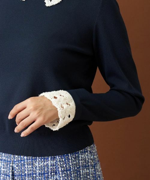 Leilian / レリアン ニット・セーター | クロッシェ編み切替ニット | 詳細11
