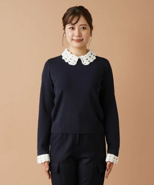 Leilian / レリアン ニット・セーター | クロッシェ編み切替ニット | 詳細17