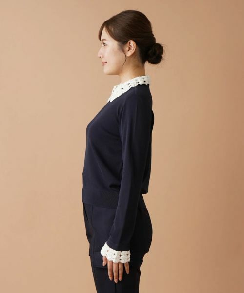 Leilian / レリアン ニット・セーター | クロッシェ編み切替ニット | 詳細18