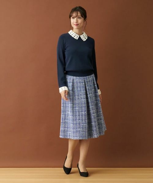 Leilian / レリアン ニット・セーター | クロッシェ編み切替ニット | 詳細2