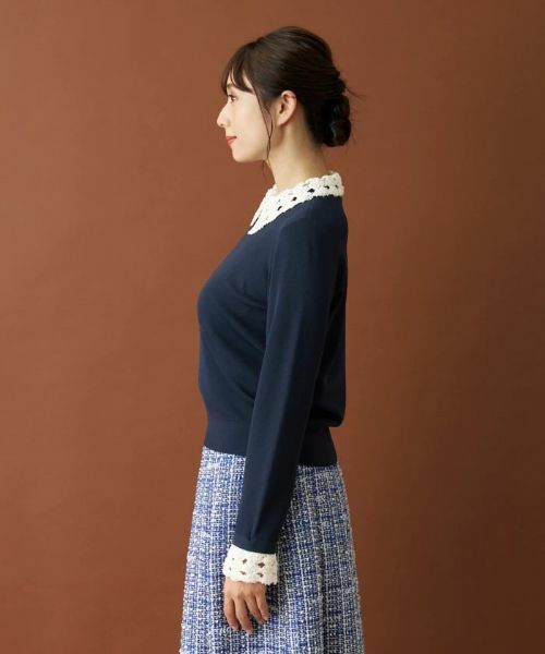 Leilian / レリアン ニット・セーター | クロッシェ編み切替ニット | 詳細7