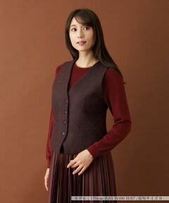 Leilian / レリアン テーラードジャケット | ヘリンボーンベスト