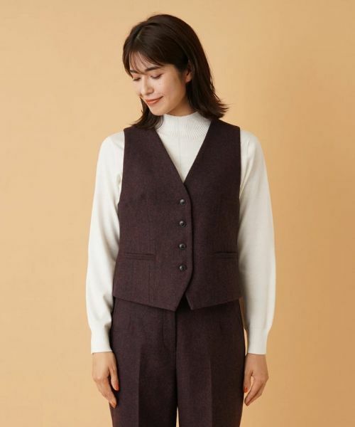 Leilian / レリアン テーラードジャケット | ヘリンボーンベスト | 詳細4