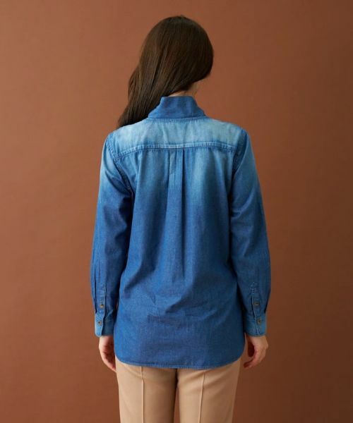 Leilian / レリアン シャツ・ブラウス | ボウタイデニムブラウス | 詳細15