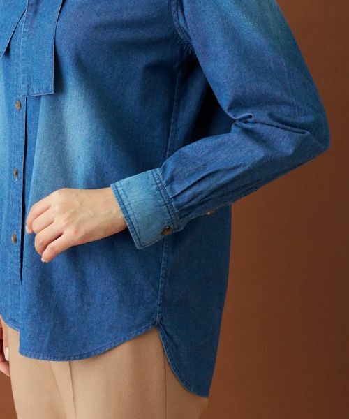 Leilian / レリアン シャツ・ブラウス | ボウタイデニムブラウス | 詳細18