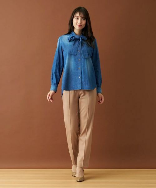 Leilian / レリアン シャツ・ブラウス | ボウタイデニムブラウス | 詳細2