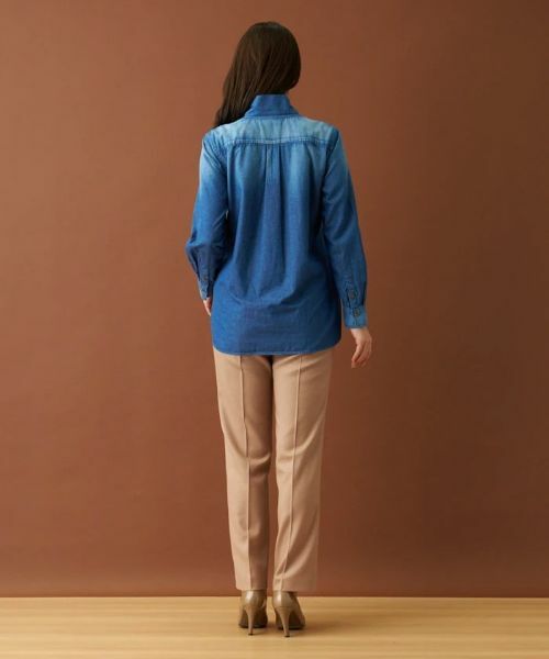 Leilian / レリアン シャツ・ブラウス | ボウタイデニムブラウス | 詳細8