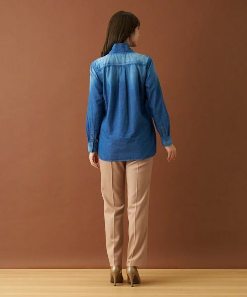 Leilian / レリアン シャツ・ブラウス | ボウタイデニムブラウス | 詳細9