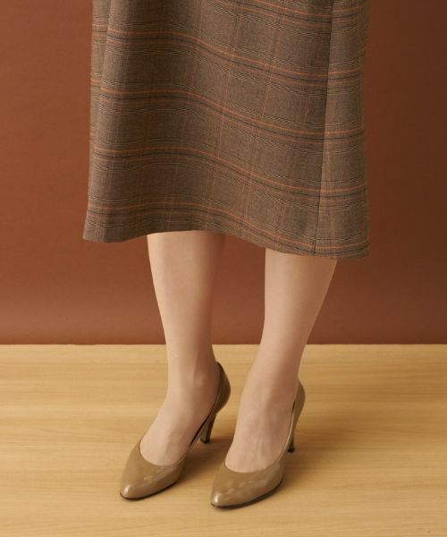 Leilian / レリアン ロング・マキシ丈ワンピース | チェックVネックジャンパースカート | 詳細10