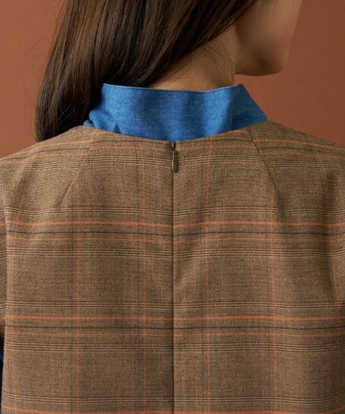 Leilian / レリアン ロング・マキシ丈ワンピース | チェックVネックジャンパースカート | 詳細8