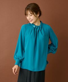 Leilian / レリアン シャツ・ブラウス | ビジューギャザーネックブラウス