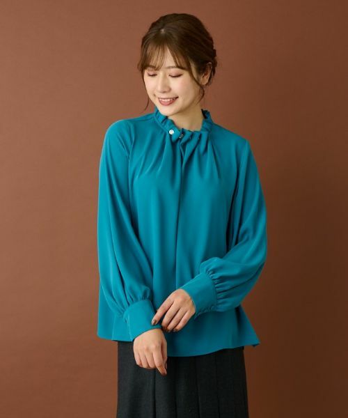 Leilian / レリアン シャツ・ブラウス | ビジューギャザーネックブラウス | 詳細3