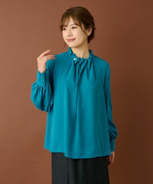 Leilian / レリアン シャツ・ブラウス | ビジューギャザーネックブラウス | 詳細4