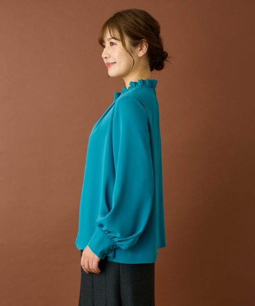 Leilian / レリアン シャツ・ブラウス | ビジューギャザーネックブラウス | 詳細8