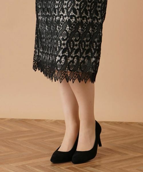 Leilian / レリアン ミニ・ひざ丈スカート | レースタイトスカート | 詳細10