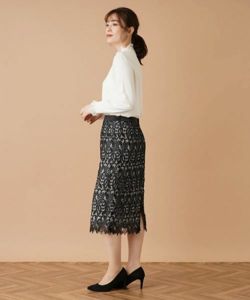 Leilian / レリアン ミニ・ひざ丈スカート | レースタイトスカート | 詳細2